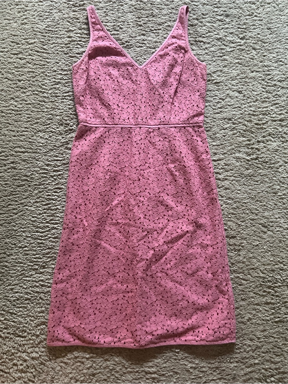 Ann Taylor Pink Lace Midi Dress